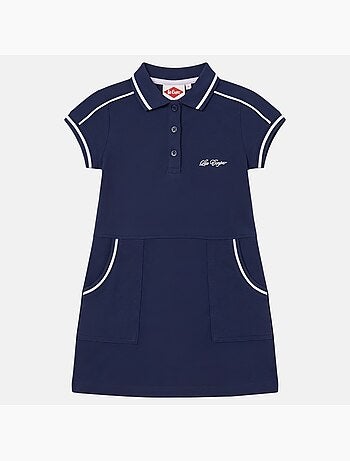 Lee Cooper - Vestido niña estilo polo de manga corta