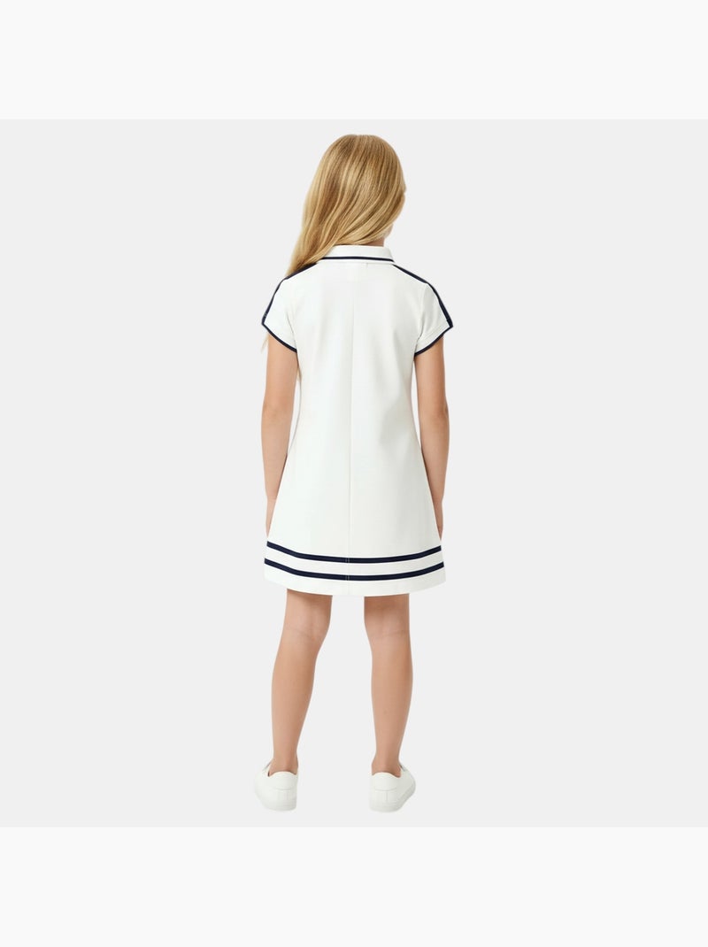 Lee Cooper - Vestido niña estilo polo de manga corta Blanco - Kiabi