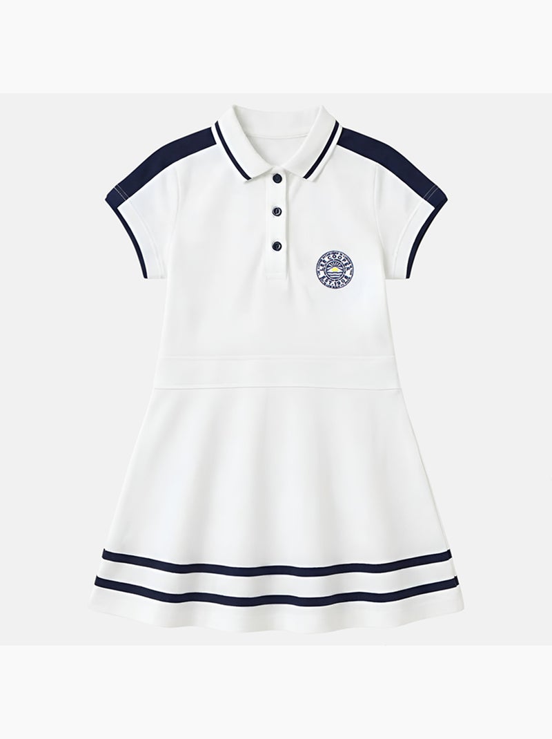 Lee Cooper - Vestido niña estilo polo de manga corta Blanco - Kiabi