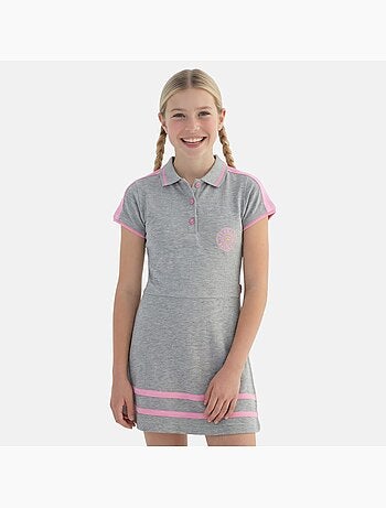 Lee Cooper - Vestido niña estilo polo de manga corta