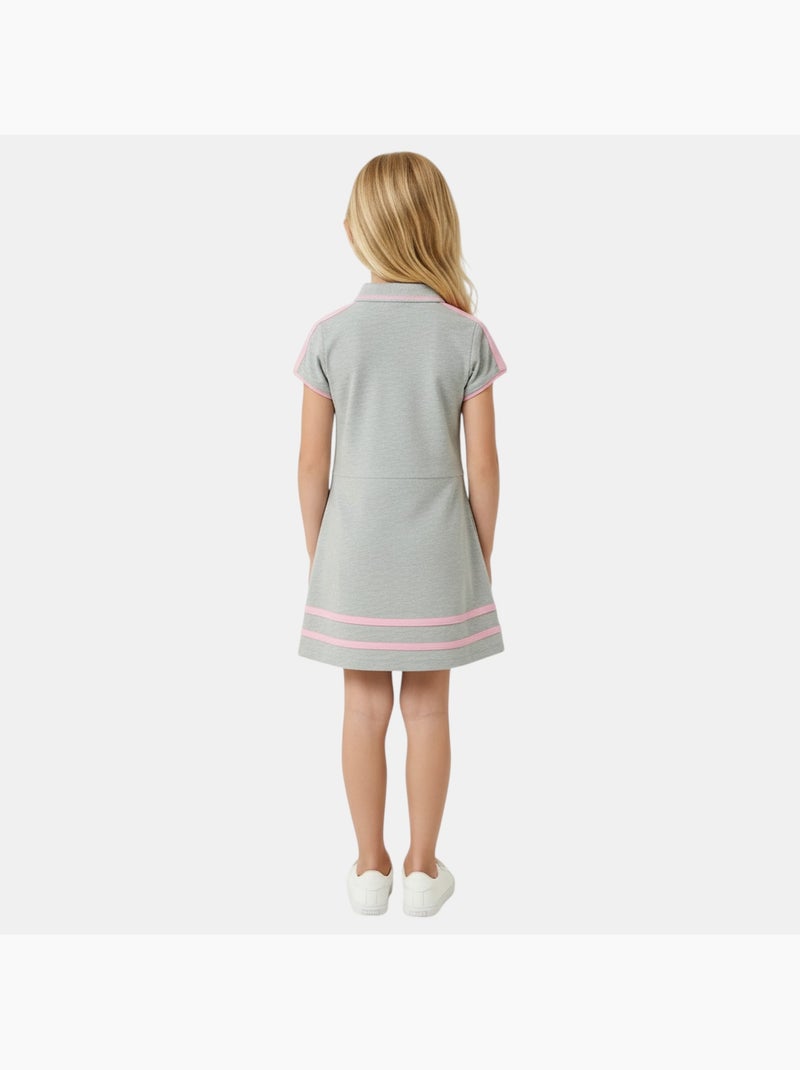 Lee Cooper - Vestido niña estilo polo de manga corta Gris - Kiabi