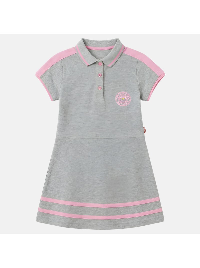 Lee Cooper - Vestido niña estilo polo de manga corta Gris - Kiabi