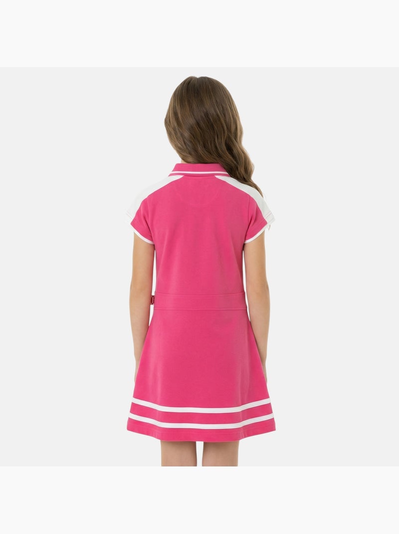 Lee Cooper - Vestido niña estilo polo de manga corta Rosa fucsia - Kiabi