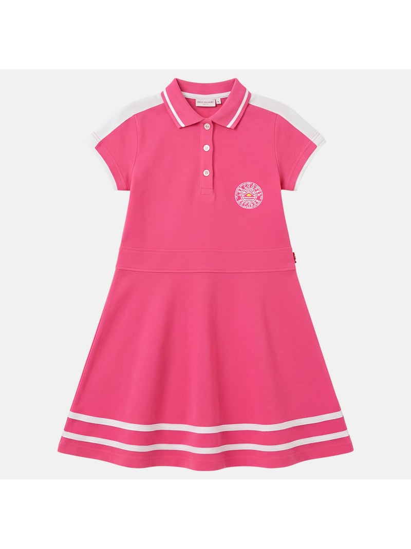 Lee Cooper - Vestido niña estilo polo de manga corta Rosa fucsia - Kiabi