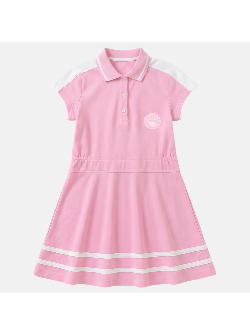 Lee Cooper - Vestido niña estilo polo de manga corta Rosa - Kiabi