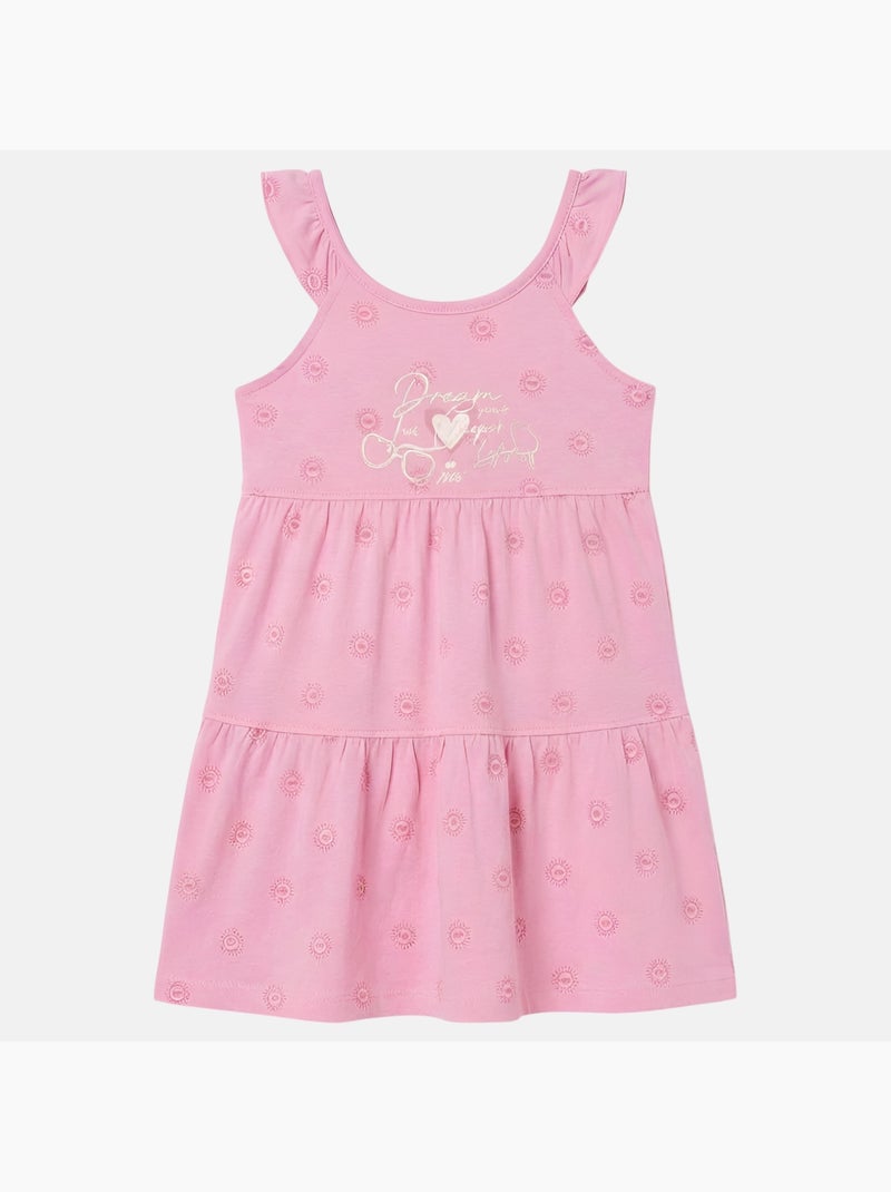 Lee Cooper - Vestido para niña con tirantes con volantes Rosa claro - Kiabi
