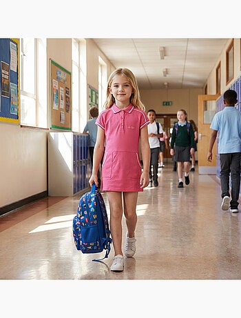 Lee Cooper - Vestido para niña estilo polo de manga corta