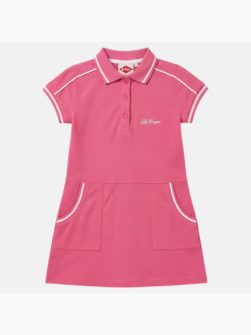 Lee Cooper - Vestido para niña estilo polo de manga corta Rosa - Kiabi