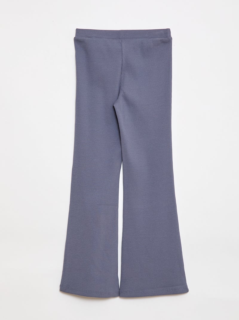 Legging acampanado de canalé Gris - Kiabi