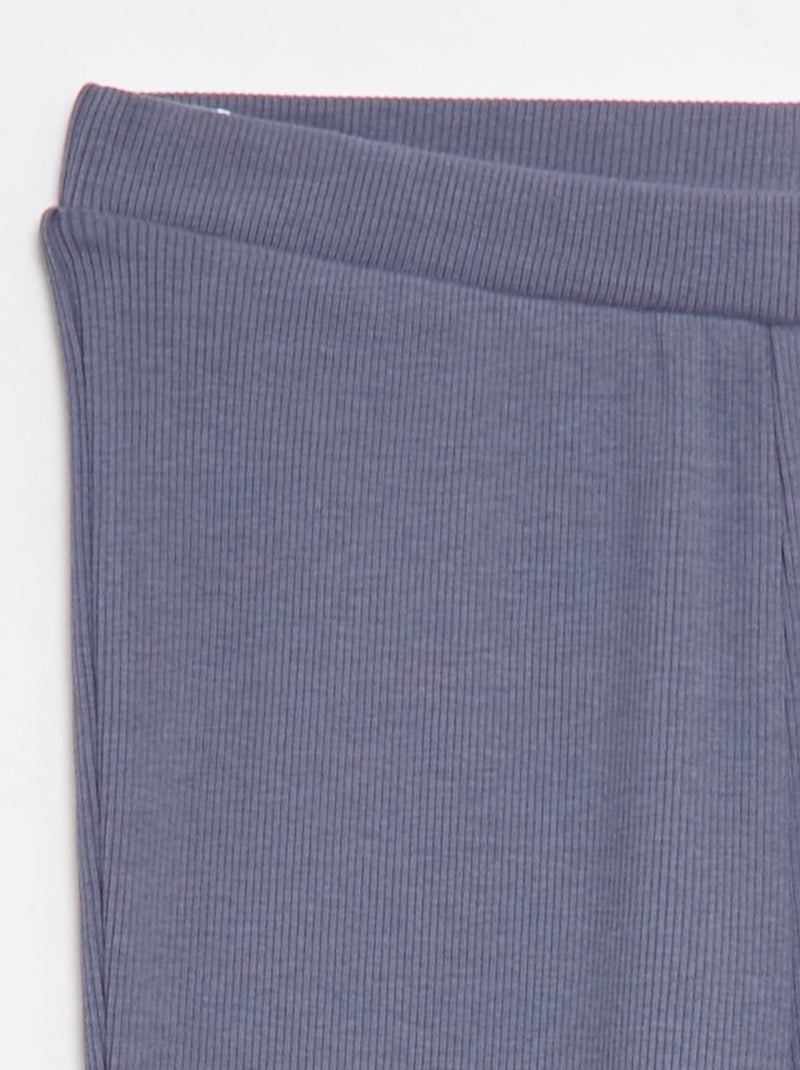 Legging acampanado de canalé Gris - Kiabi
