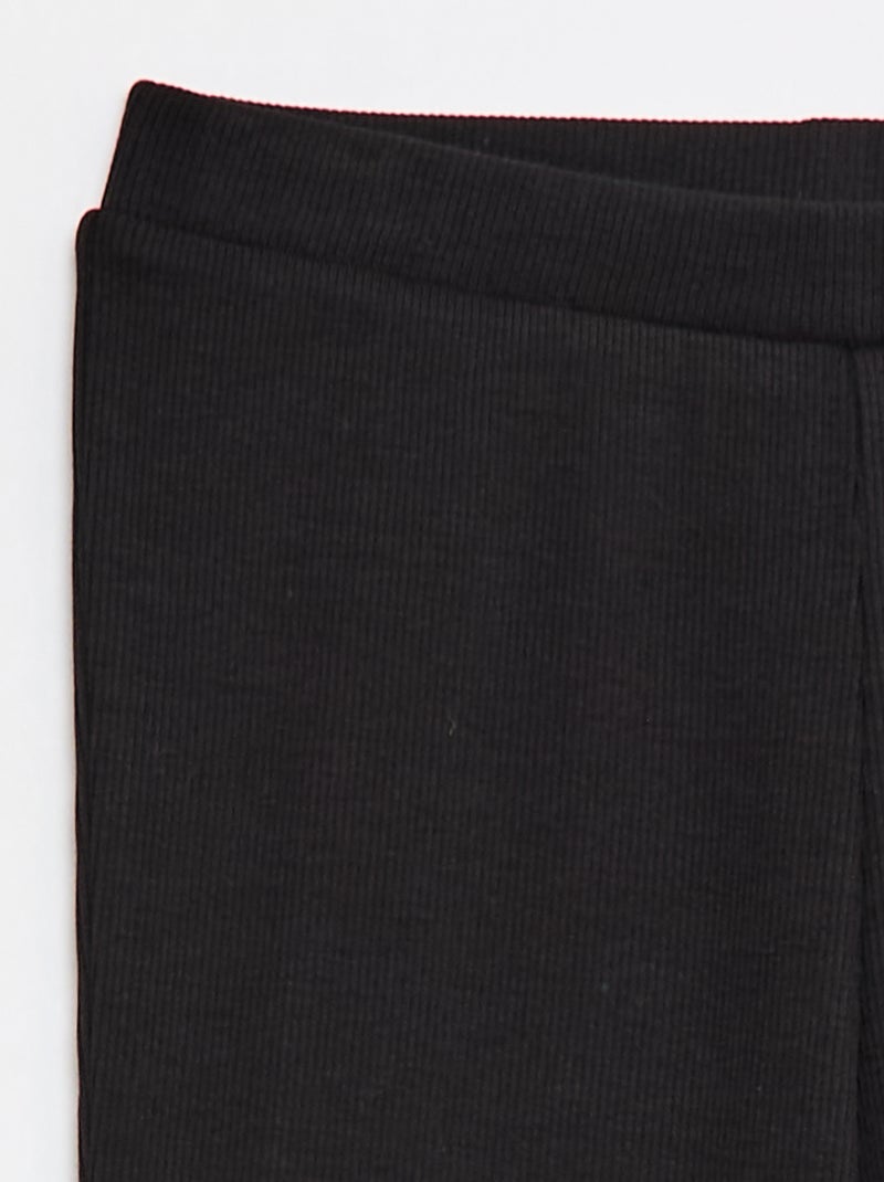 Legging acampanado de canalé Negro - Kiabi