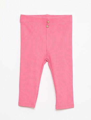 Legging acanalado con botones