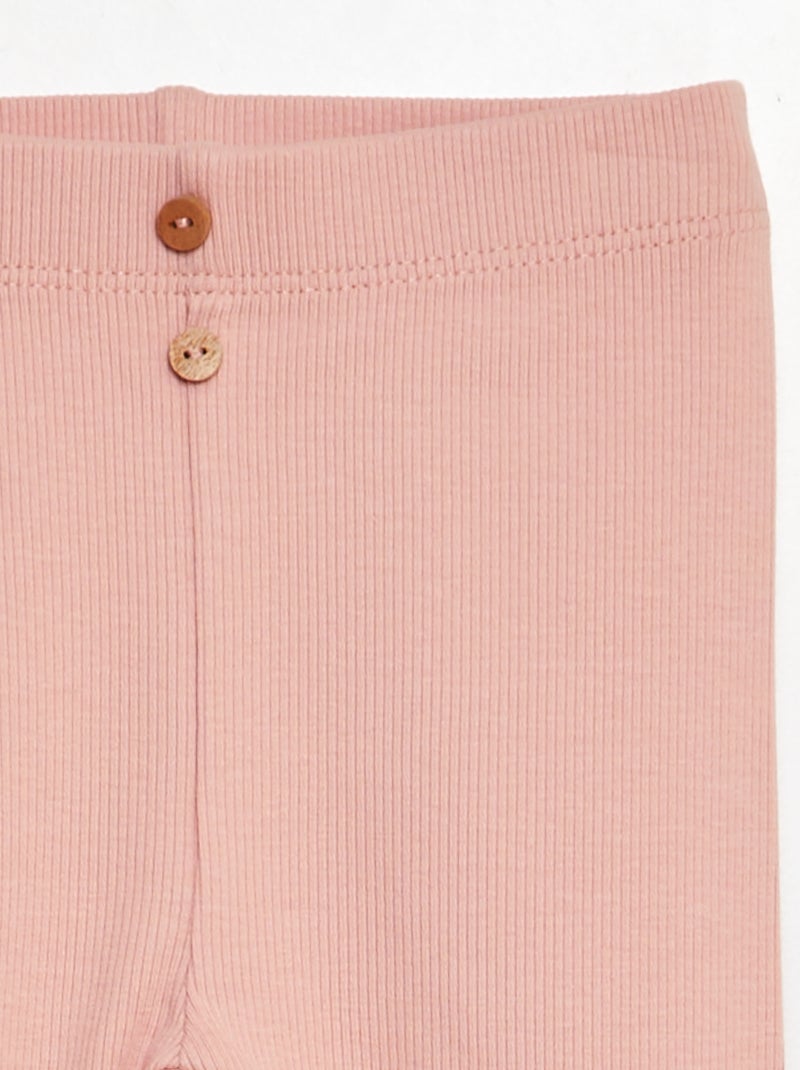 Legging acanalado con botones ROSA - Kiabi