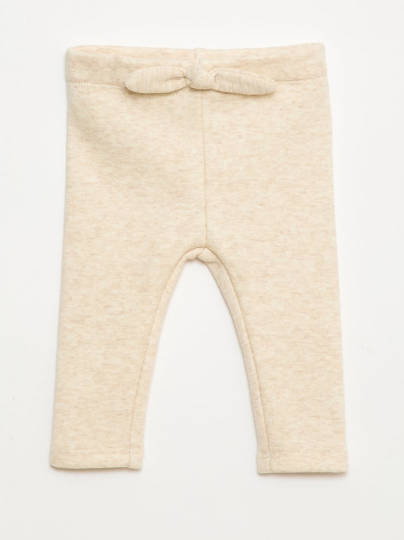 Legging afelpado en felpa con lazo Beige - Kiabi