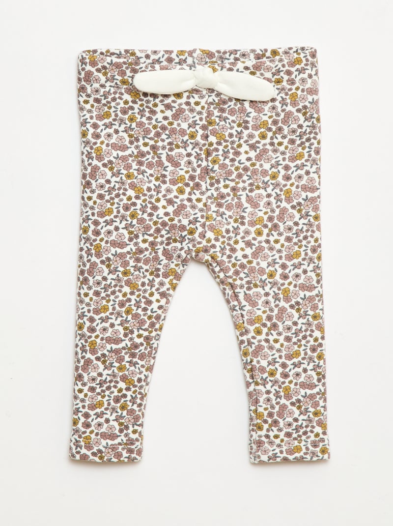 Legging afelpado en felpa con lazo Blanco - Kiabi
