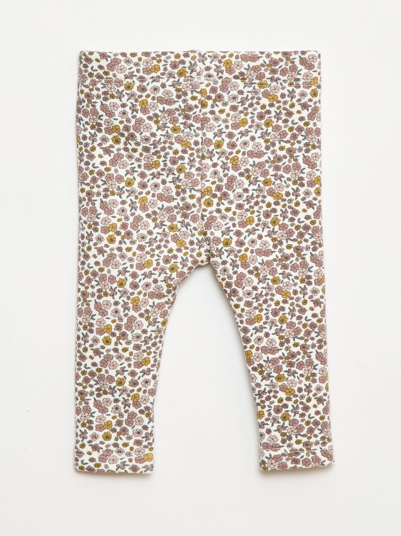 Legging afelpado en felpa con lazo Blanco - Kiabi