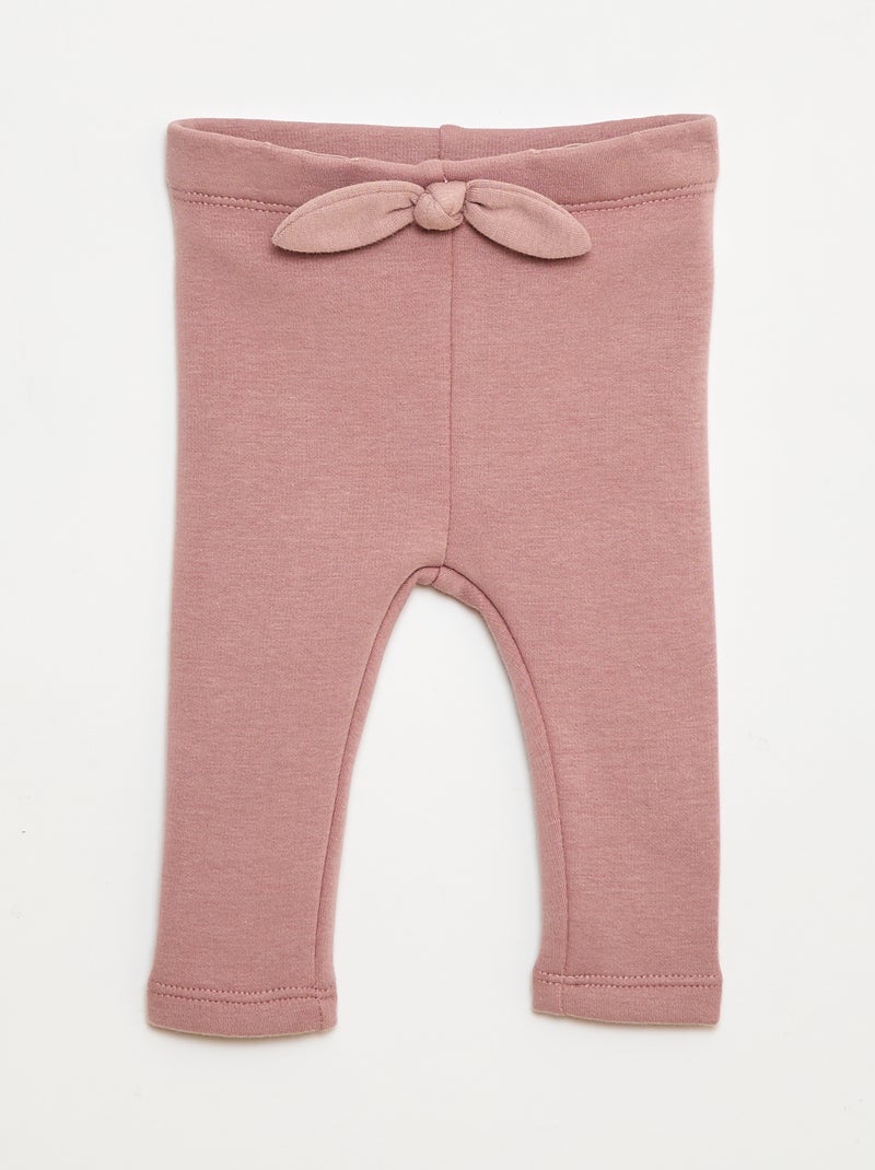 Legging afelpado en felpa con lazo Rosa - Kiabi
