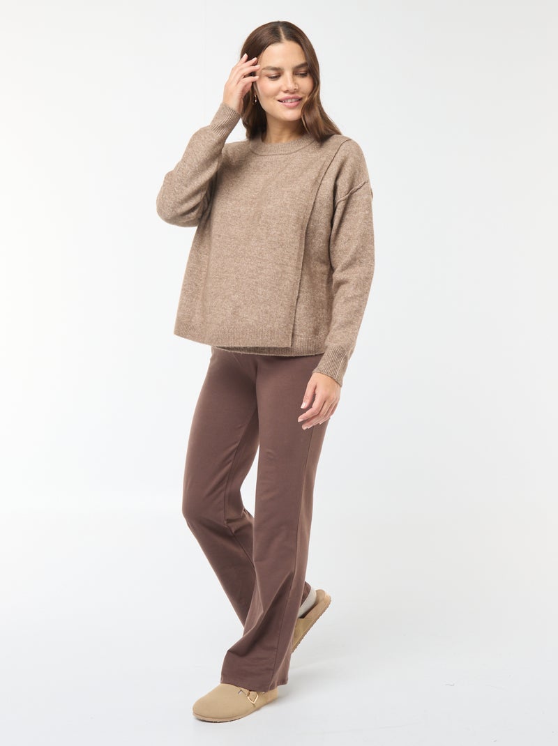 Legging bootcut premamá Marron - Kiabi