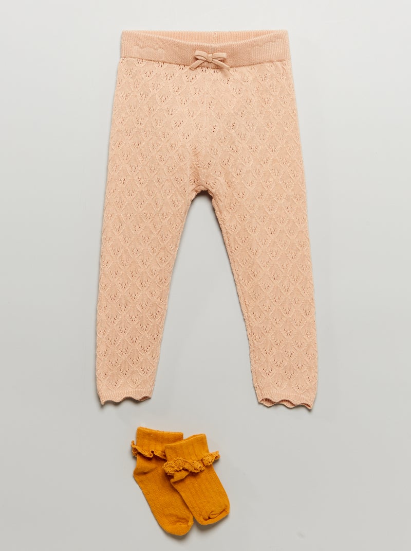 Legging + calcetines  - 2 piezas BEIGE - Kiabi