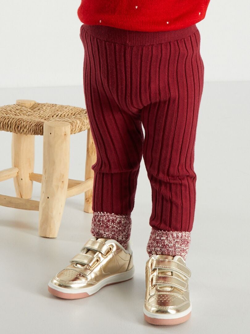 Legging + calcetines  - 2 piezas rojo burdeos - Kiabi