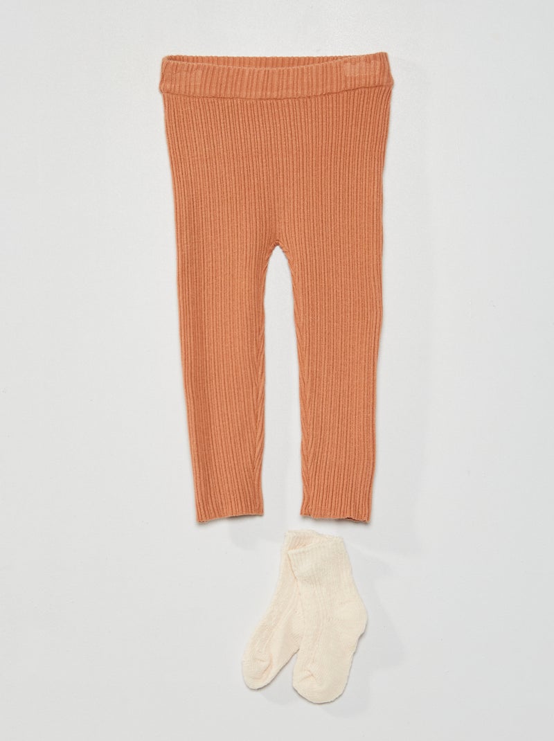 Legging + calcetines - 2 piezas ROSA - Kiabi