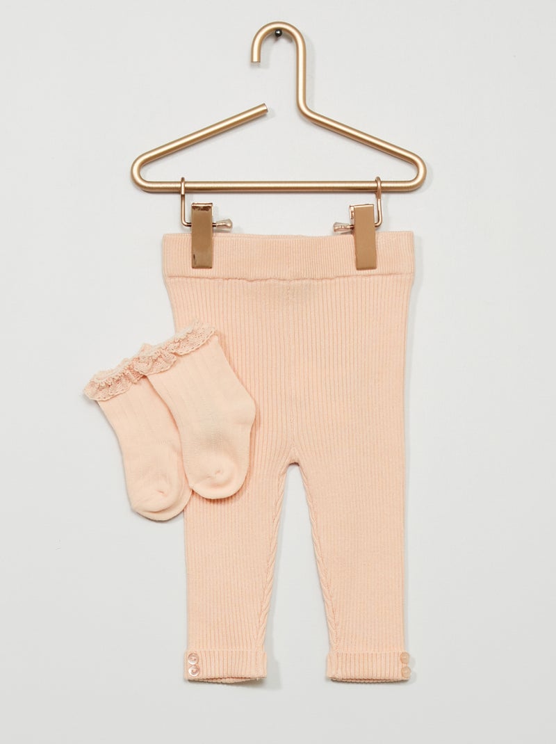 Legging + calcetines a juego BEIGE - Kiabi