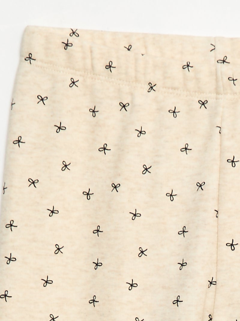 Legging cálido con estampado y interior de terciopelo Beige - Kiabi