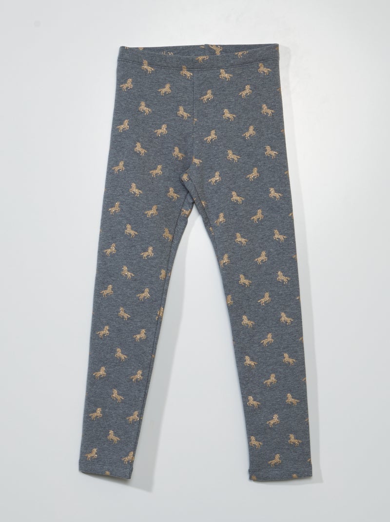 Legging cálido de punto elástico GRIS - Kiabi