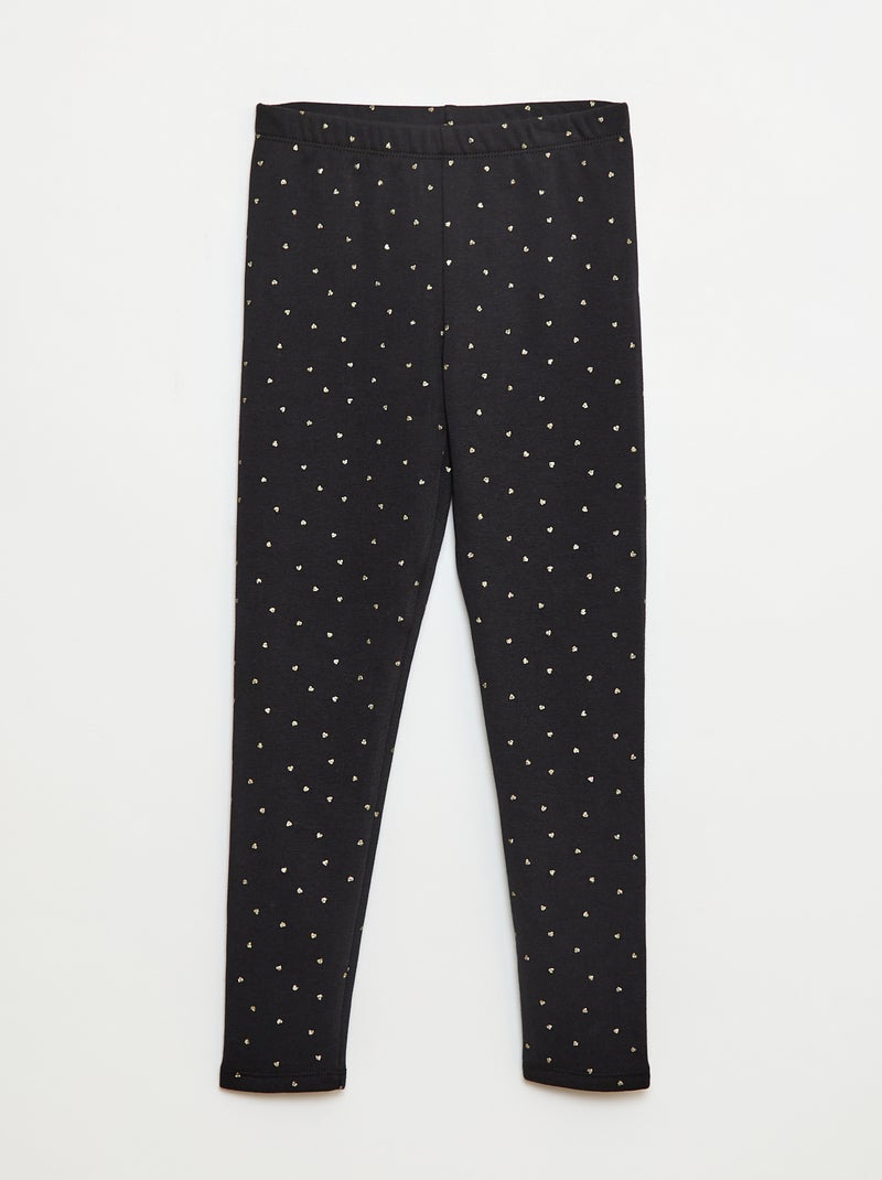 Legging cálido estampado interior de terciopelo Negro - Kiabi