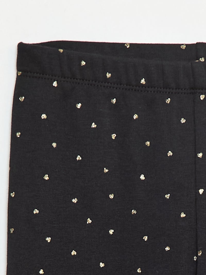 Legging cálido estampado interior de terciopelo Negro - Kiabi
