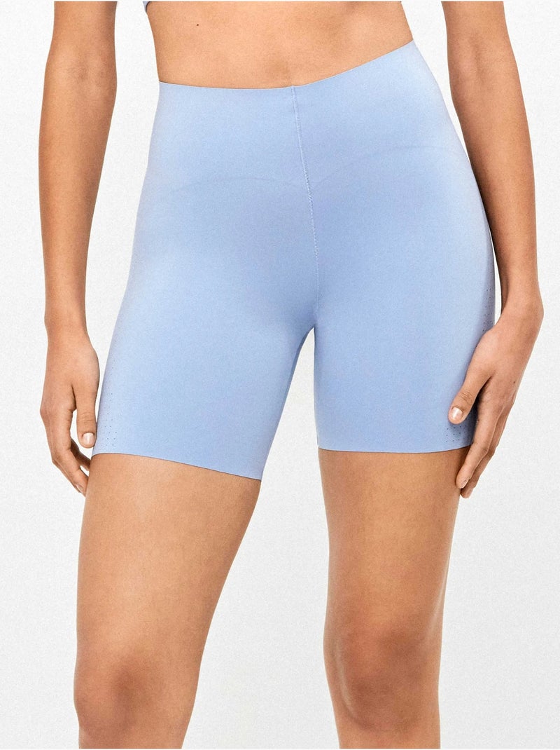 Legging ciclista moldeador con sujeción en cintura Azul - Kiabi