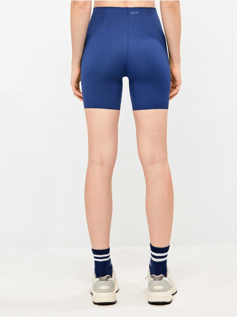 Legging ciclista moldeador con sujeción en cintura Azul marino - Kiabi
