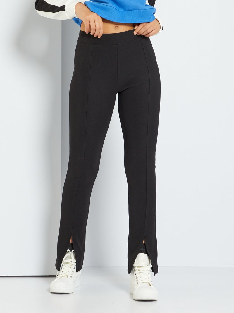Legging con abertura delantera Negro - Kiabi