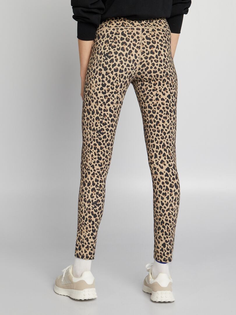 Leggings térmicos marrones con estampado de leopardo Heather de