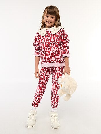Legging con estampado integral navideño en algodón