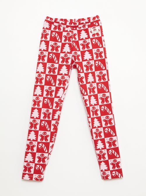 Legging con estampado integral navideño en algodón - Kiabi