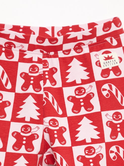 Legging con estampado integral navideño en algodón - Kiabi