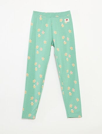 Legging con estampado integral navideño en algodón