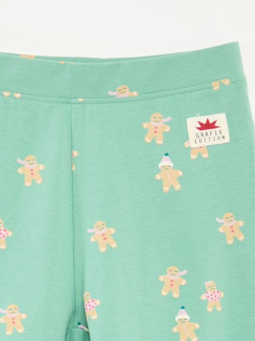 Legging con estampado integral navideño en algodón - Kiabi