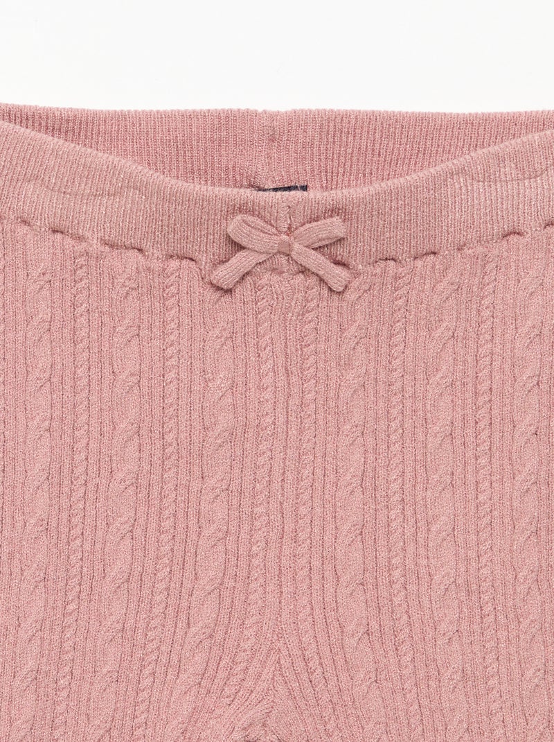 Legging con lazo y trenzas Rosa - Kiabi
