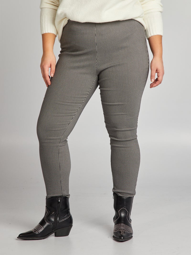 Legging con motivo de pata de gallo GRIS - Kiabi