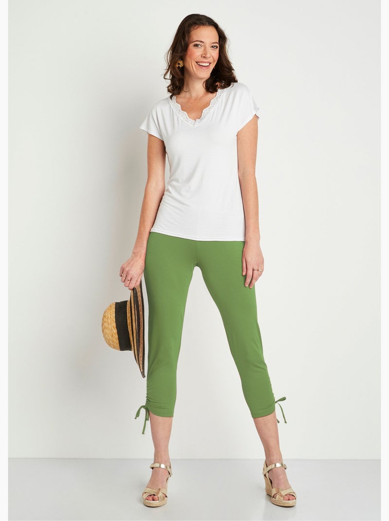 Legging corto con cinturilla elástica - Afibel Verde - Kiabi