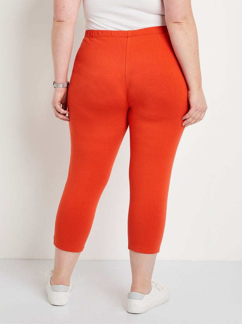 Legging corto de algodón con cintura elástica - Afibel Naranja - Kiabi