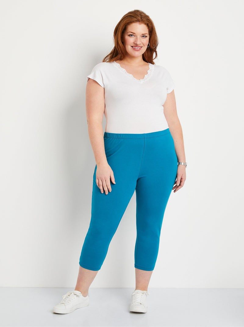 Legging corto de algodón con cintura elástica - Afibel Verde - Kiabi