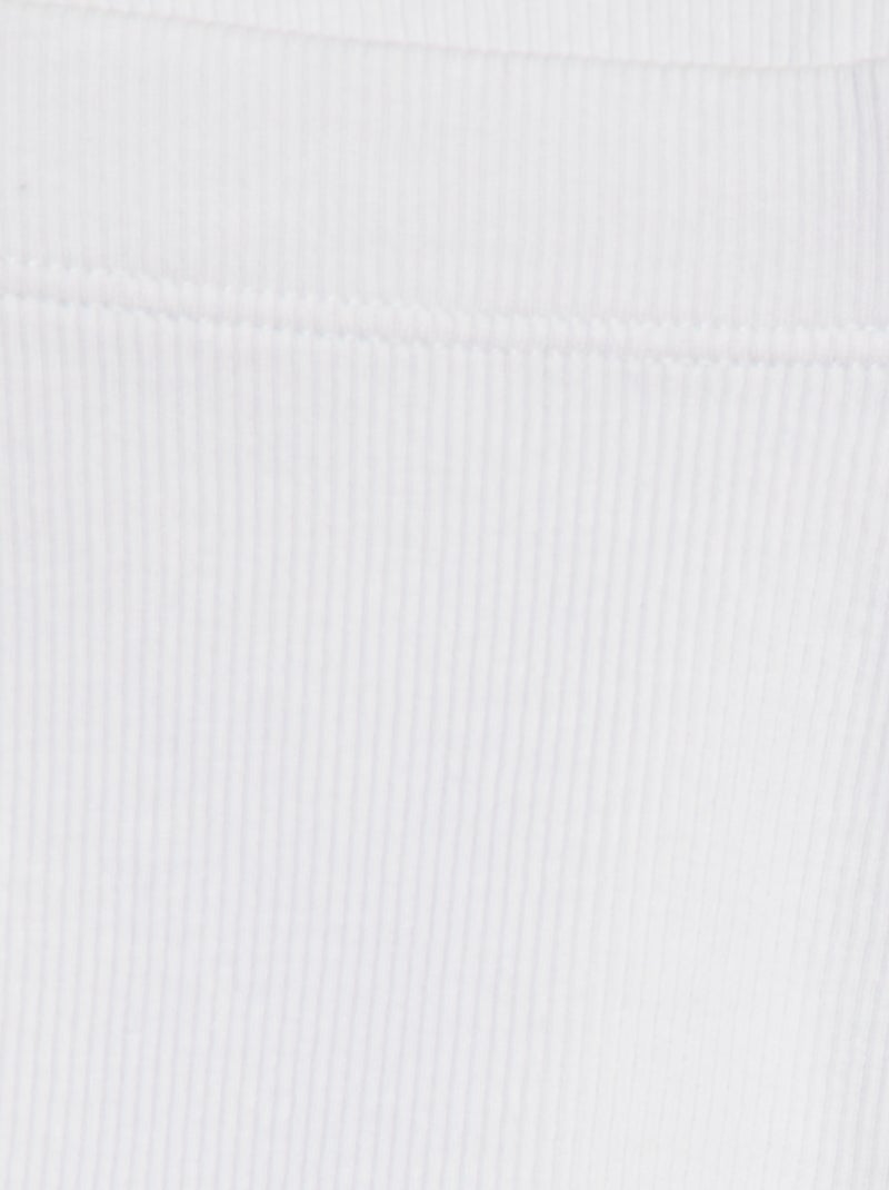 Legging corto de canalé BLANCO - Kiabi