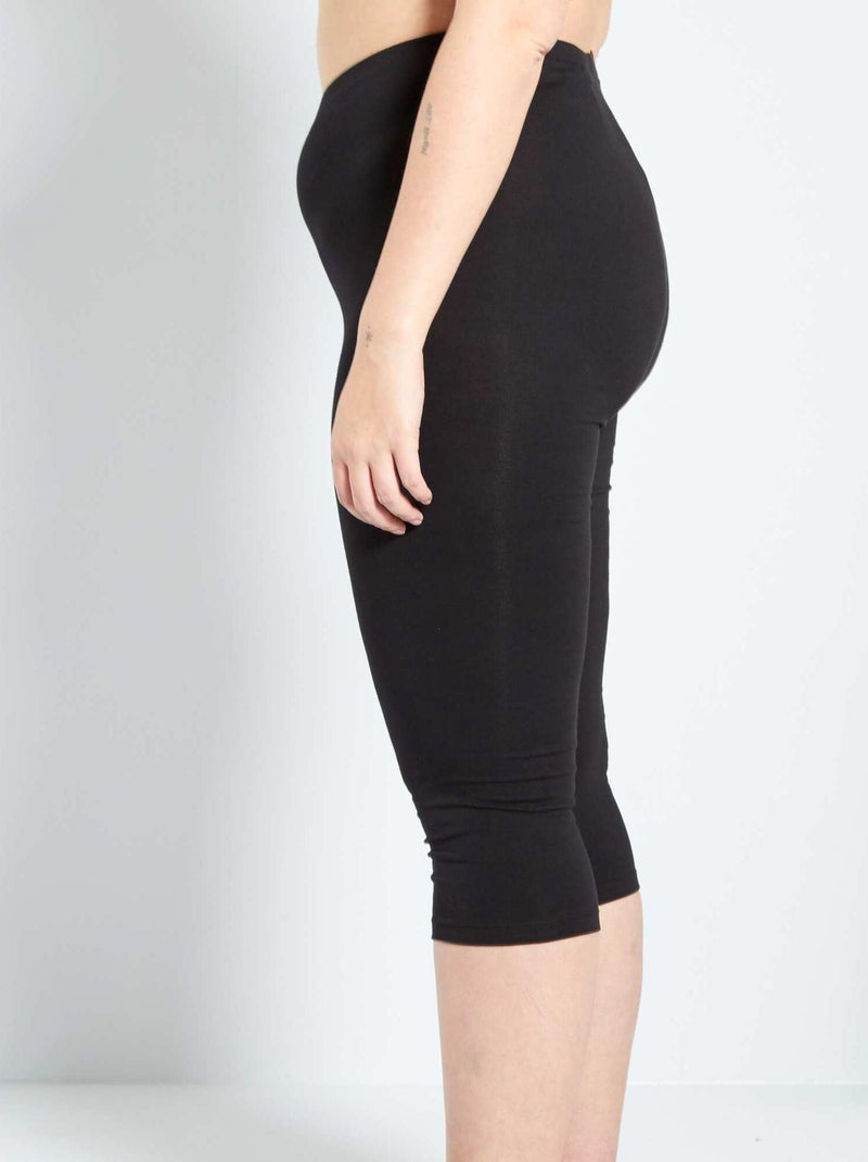 Legging corto de punto negro - Kiabi