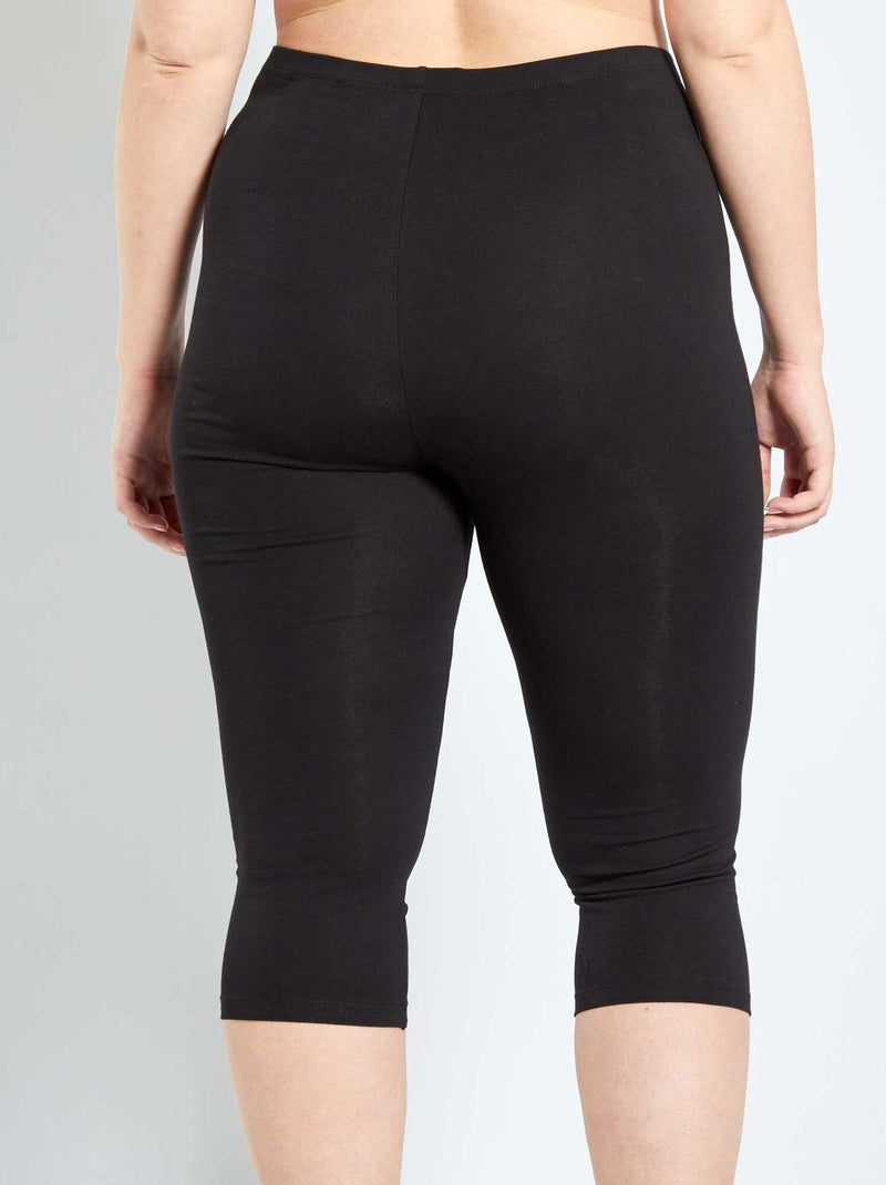 Legging corto de punto negro - Kiabi