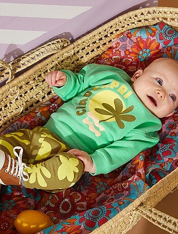 Sudadera felpa de bebé niña en color verde -BCI