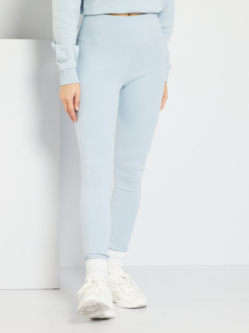 Legging de canalé azul gris - Kiabi