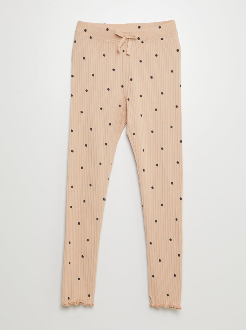 Legging de canalé BEIGE - Kiabi